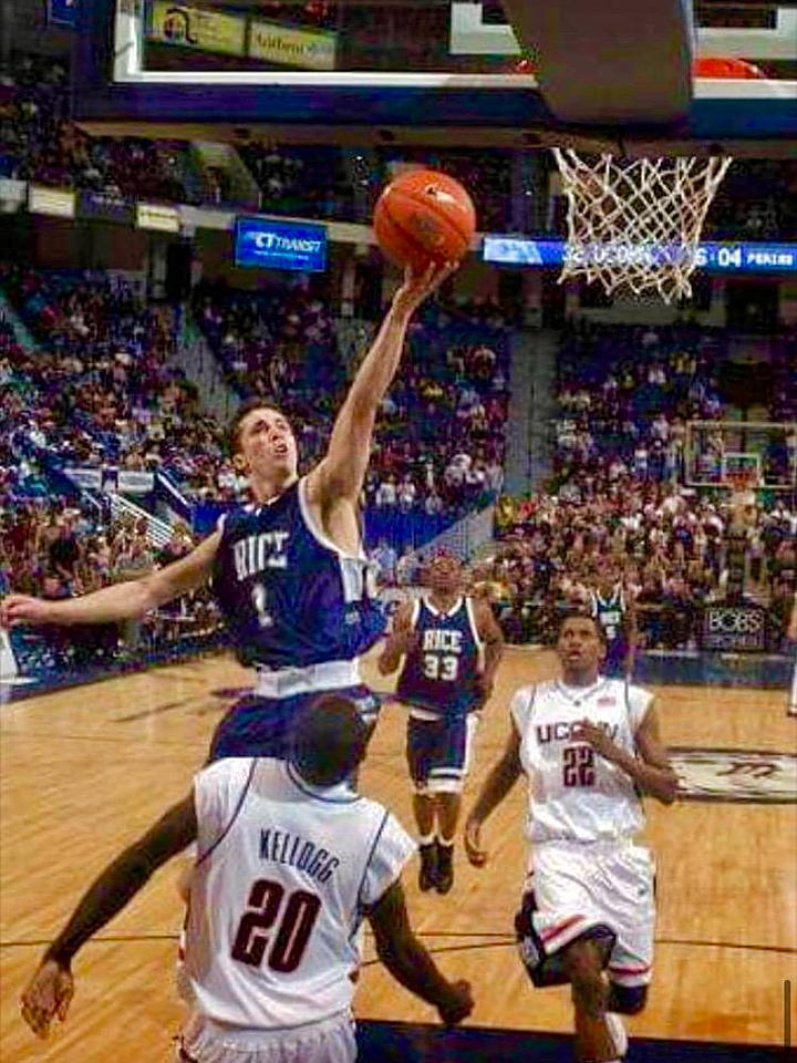 Brock Gillespie playing for Rice University