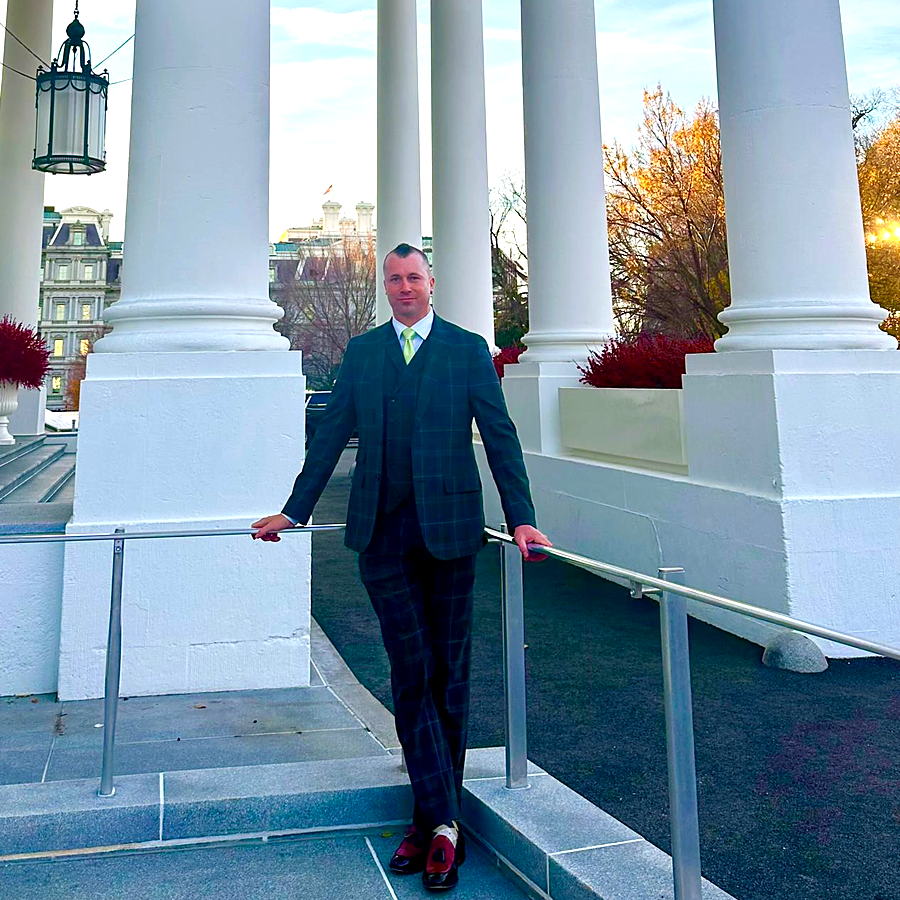 Brock Gillespie on the North Portico of the White House